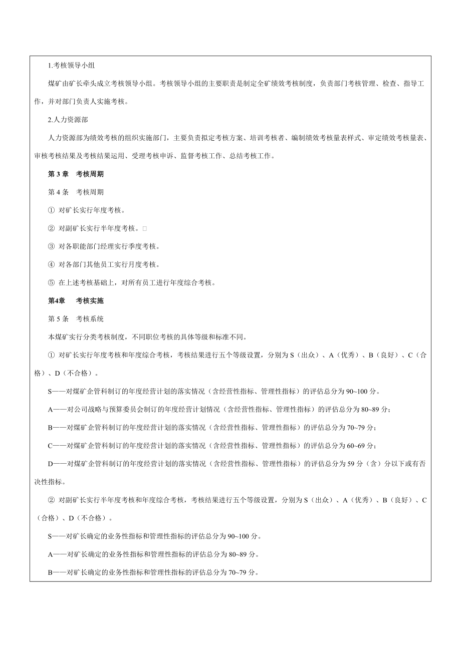 煤炭企业绩效考核制度范本.doc_第2页