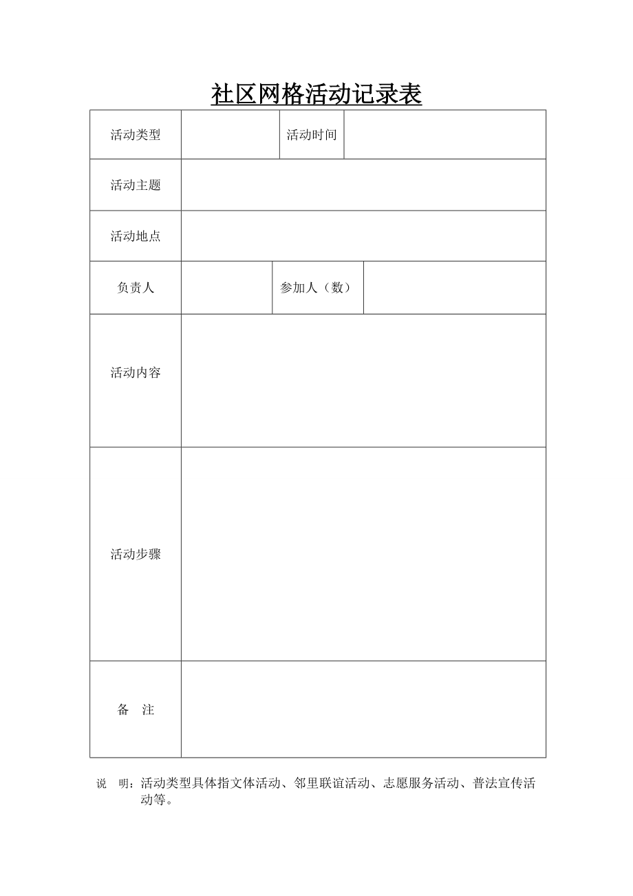 社区网格活动记录表.doc_第1页