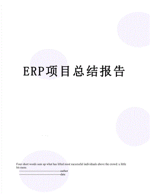 最新ERP项目总结报告.doc