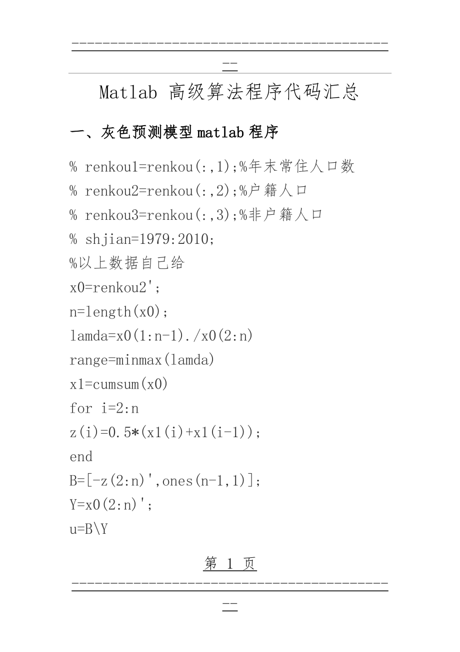 matlab 常用算法大全(49页).doc_第1页