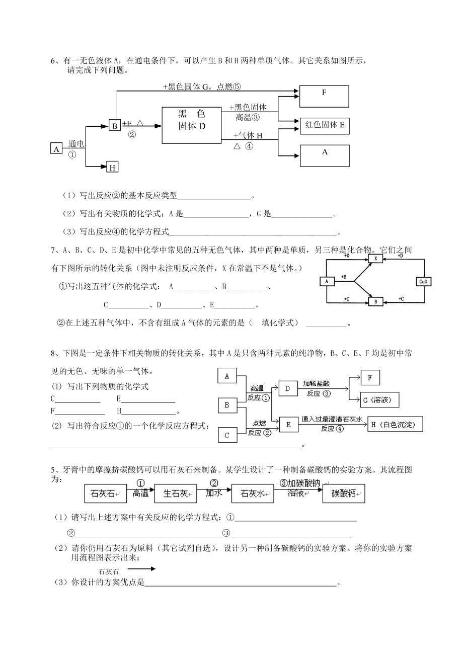 初三化学第一学期推断题汇总.doc_第2页