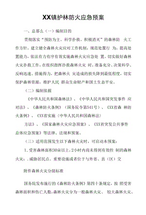 XX镇护林防火应急预案.docx