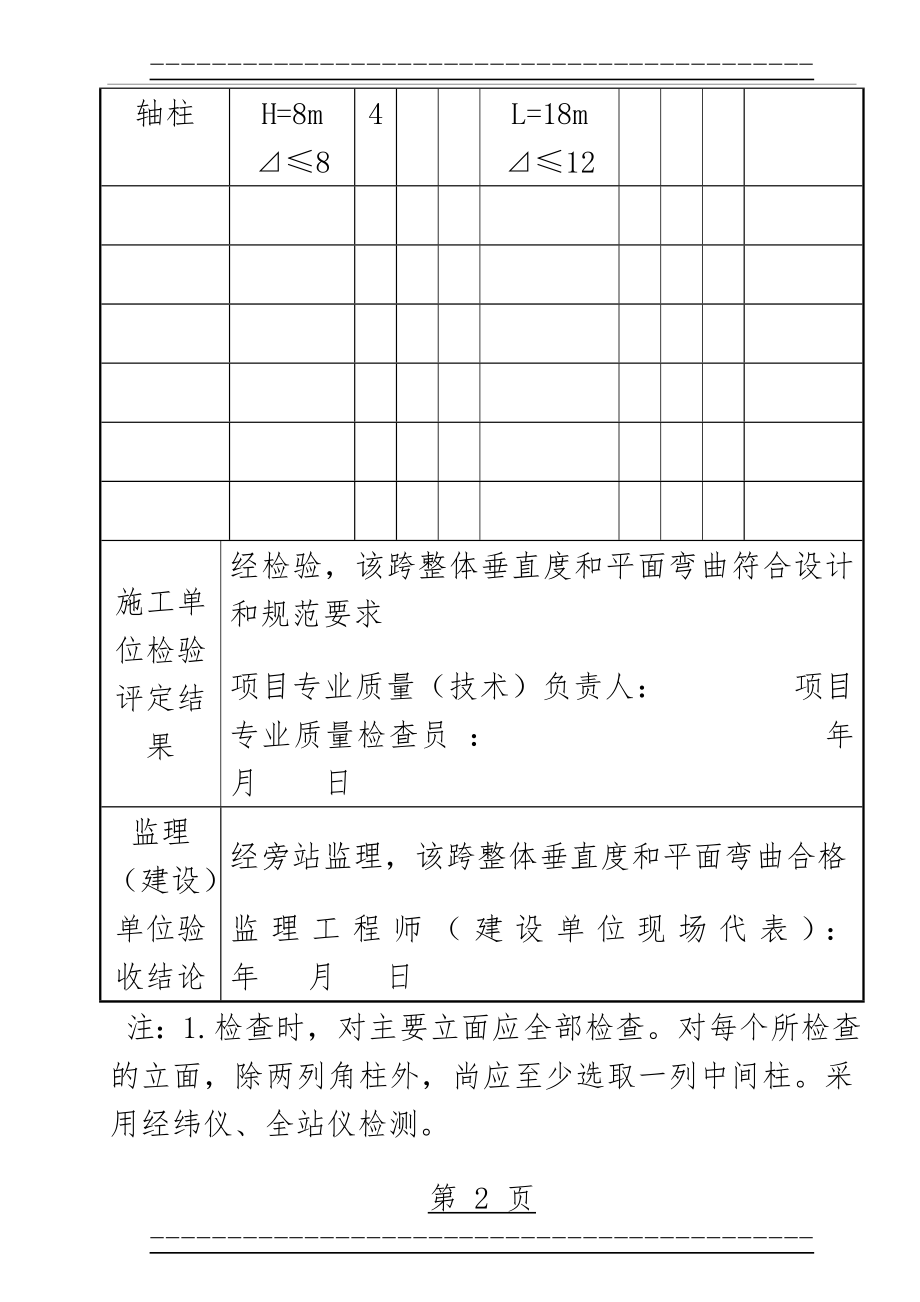 SG-T058钢结构主体工程检查记录(4页).doc_第2页