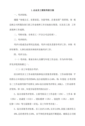 企业员工绩效考核方案4篇.docx