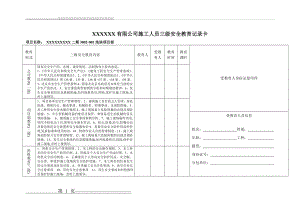 三级安全教育记录卡模板(1页).doc