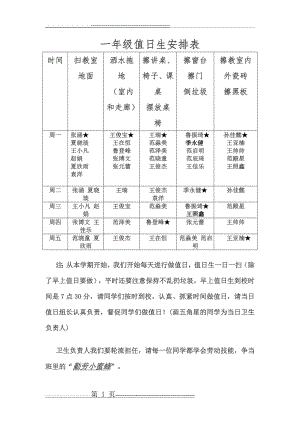 一年级值日生安排表(2页).doc