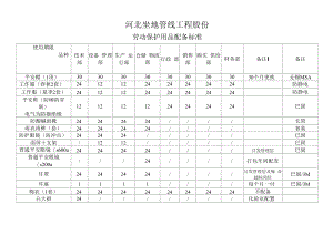 劳保用品配备标准.docx