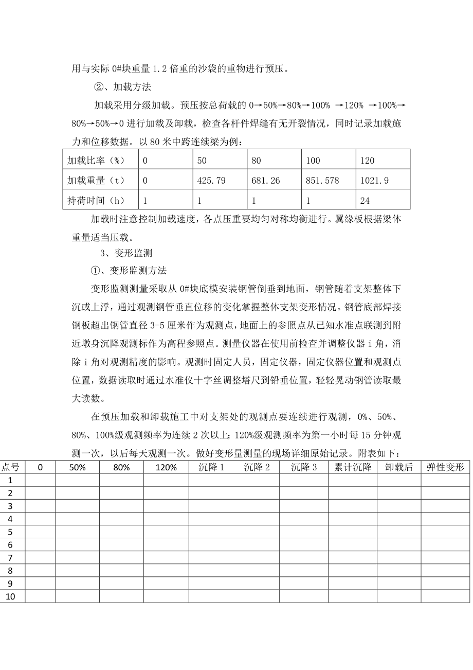 连续梁支架预压沉降观测方案.doc_第2页