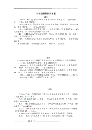 七年级暑假作业布置(2页).doc