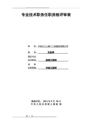 专业技术职务任职资格评审表(17页).doc