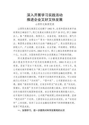 阳光集团学习实践科学发展观活动经验材料.doc