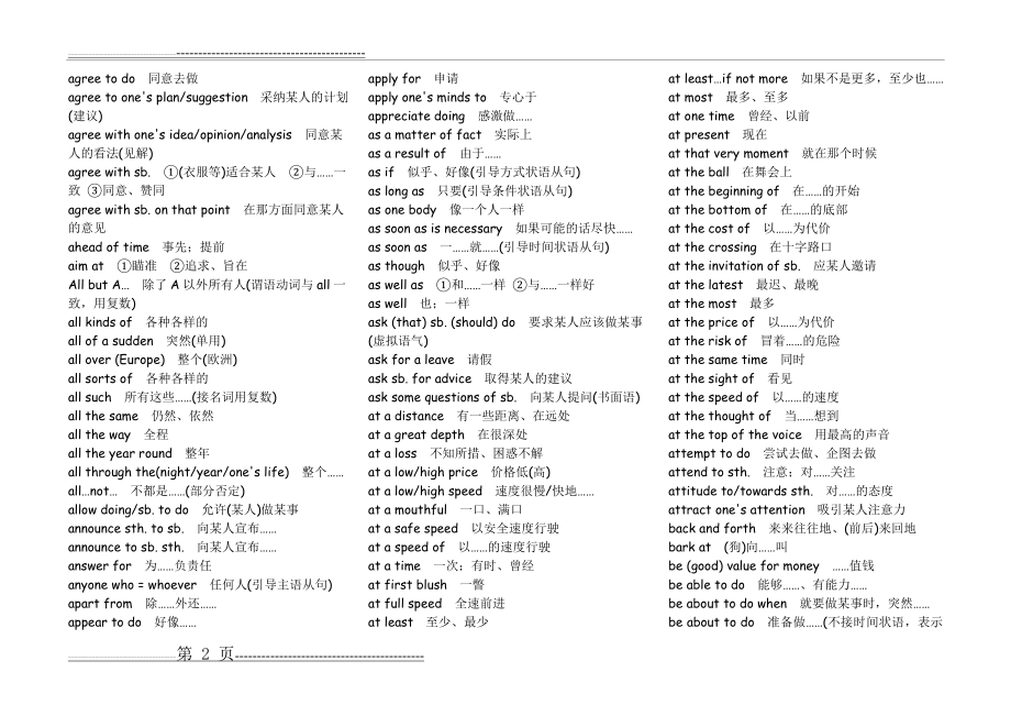 【精心整理】高考英语常用短语(22页).doc_第2页