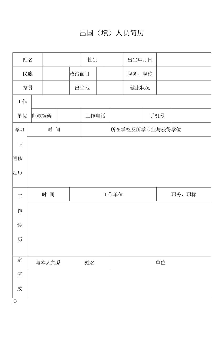 出国出境人员简历表.docx_第1页