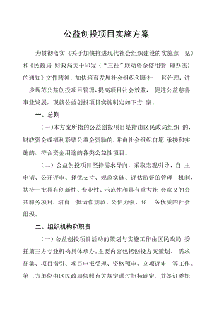 公益创投项目实施方案.docx