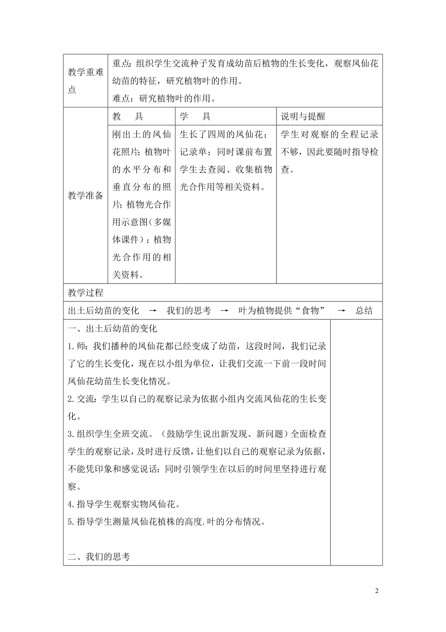 教科版小学科学三年级下册《种子变成了幼苗》参考教案.doc_第2页