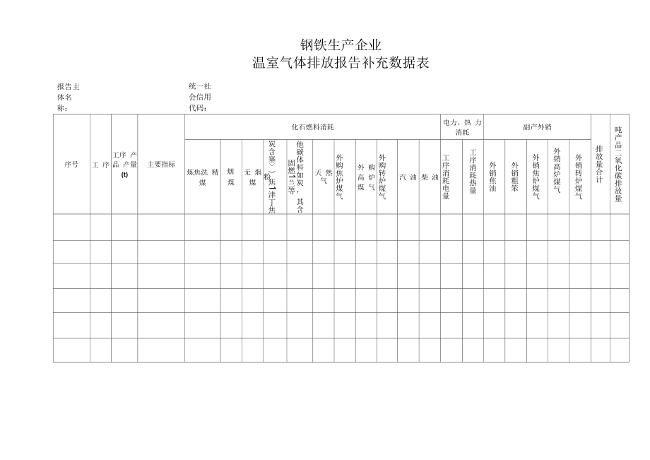 钢铁生产企业温室气体排放报告补充数据表.docx_第1页