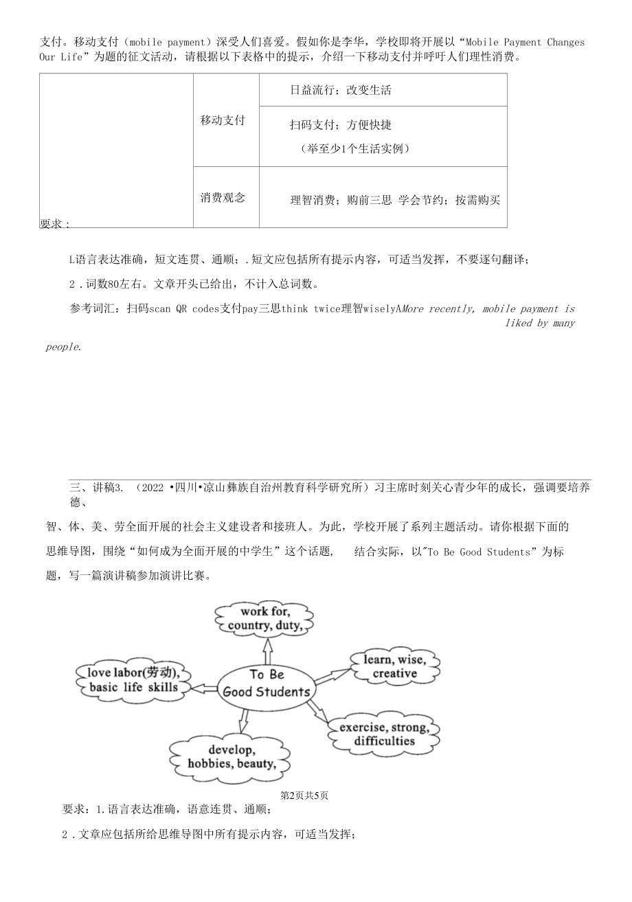 四川省凉山州三年（2020-2022）中考英语真题分题型分层汇编-05作文.docx_第2页