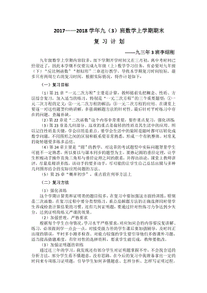 人教版九年级数学复习计划.doc