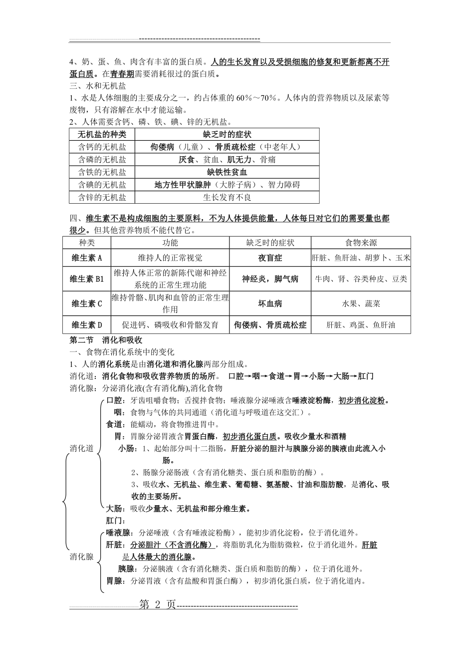 七年级下册生物期中复习提纲(5页).doc_第2页