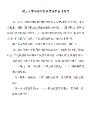 理工大学网络信息安全保护管理细则.docx