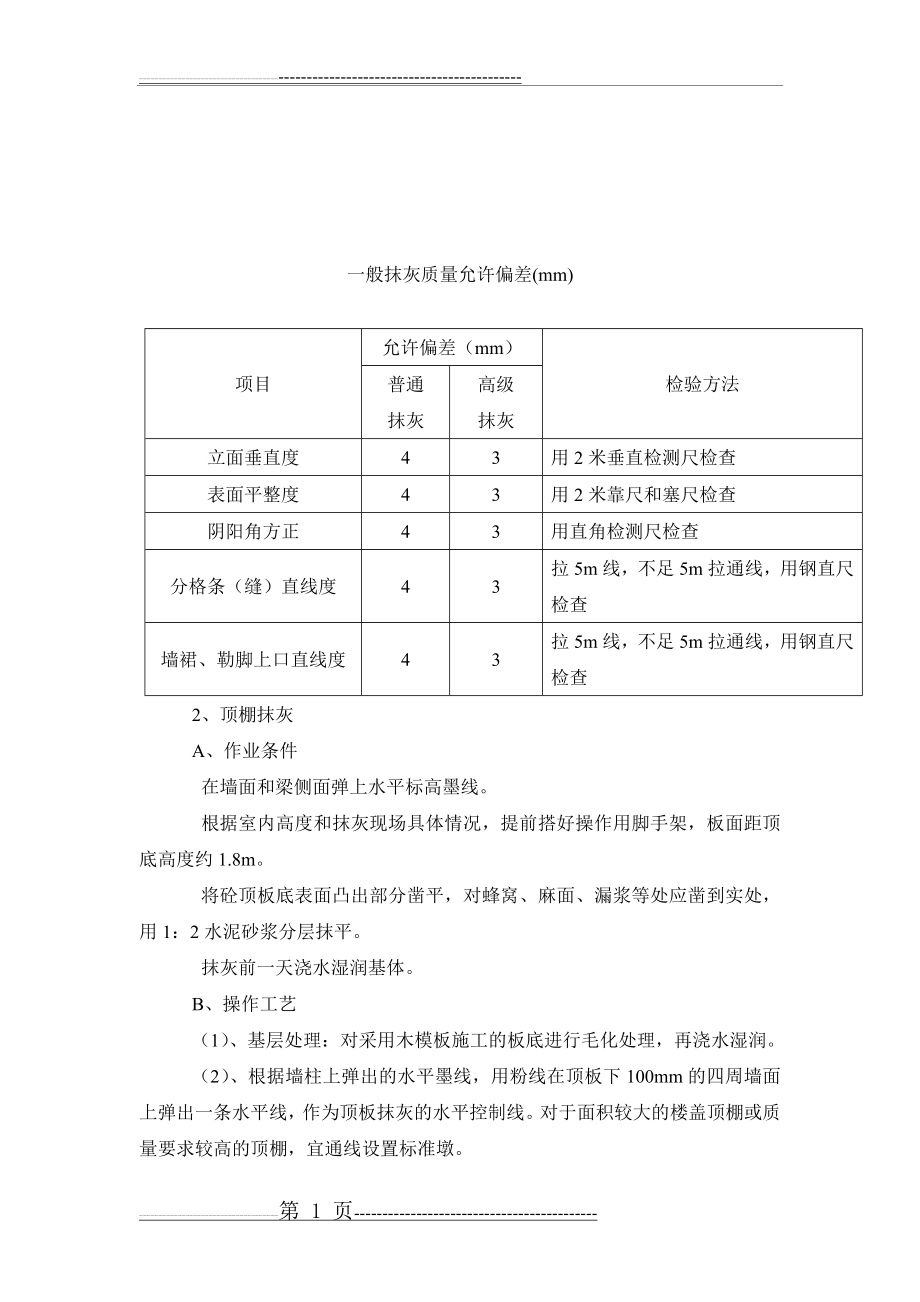 一般抹灰质量允许偏差(6页).doc_第1页