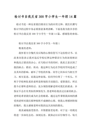 检讨书自我反省300字小学生一年级14篇.docx