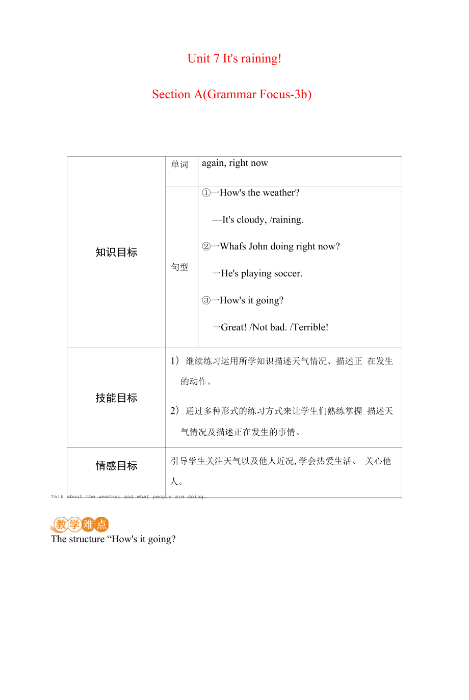 新人教版七年级下册英语 Unit 7 第2课时 教案（教学设计）.docx_第1页