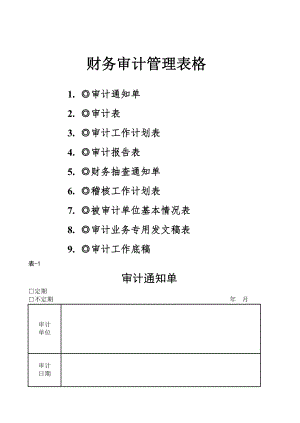 财务审计管理表格9个表格.doc