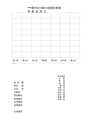 中小学班主任与年级管理工作常用100个策略之班级座位表.docx