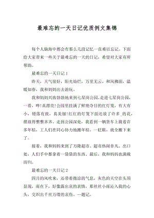 最难忘的一天日记优质例文集锦.docx