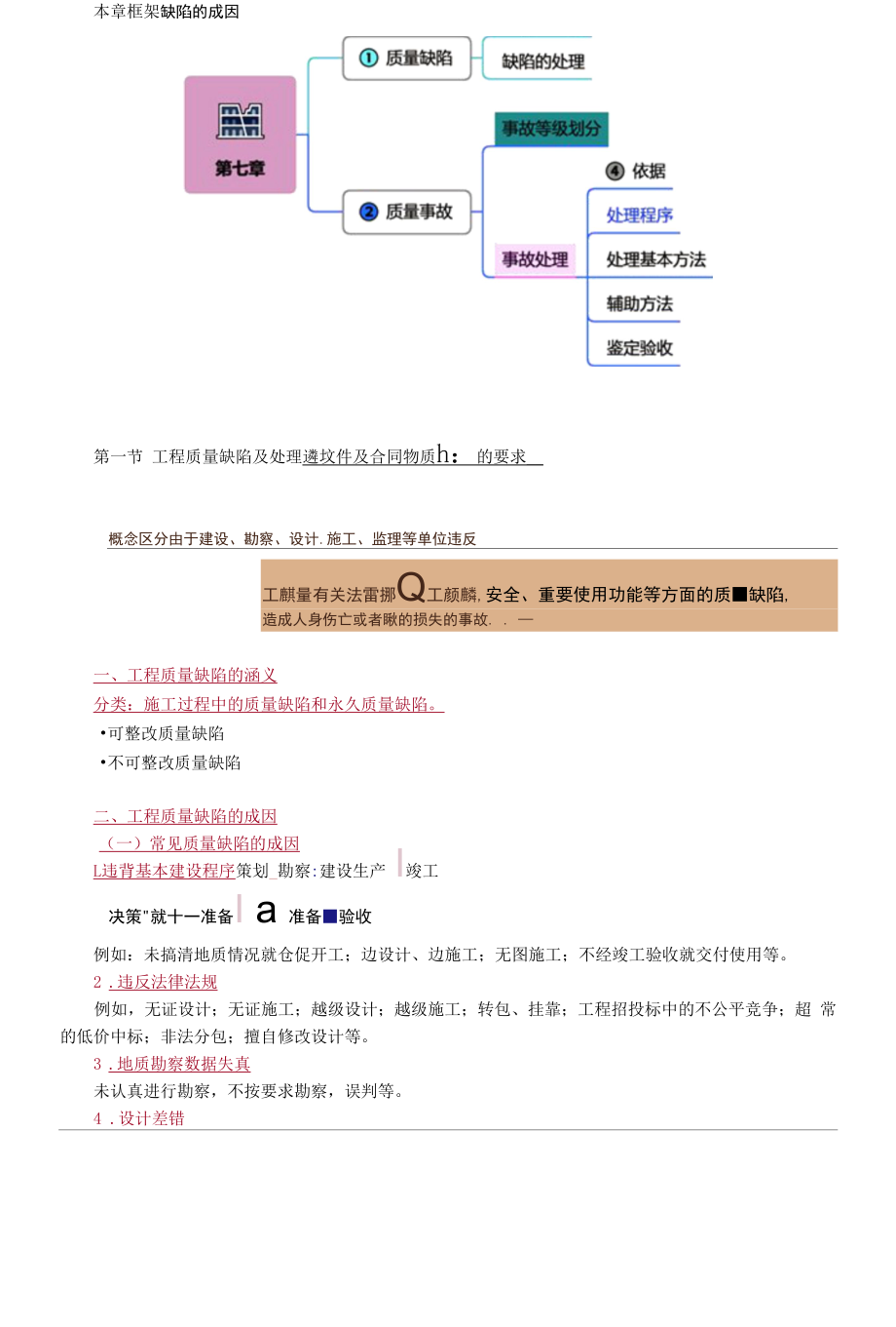 2021年监理工程师《建设工程质量控制（土建）》基础知识点-第七章　建设工程质量缺陷及事故处理.docx_第1页