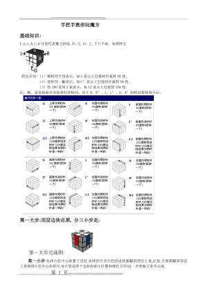 三阶魔方解法(初级)(5页).doc