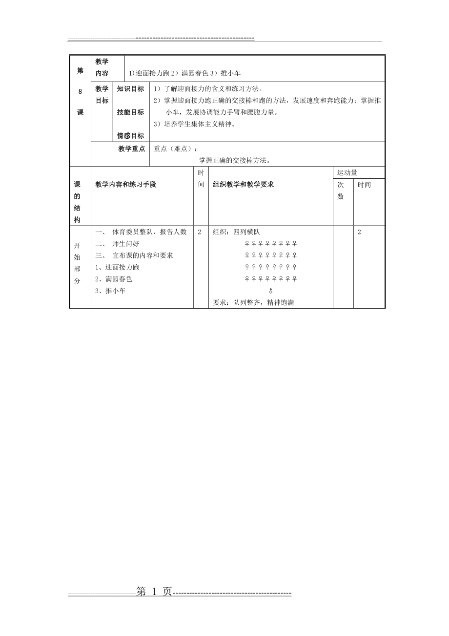 《迎面接力跑》教学设计(4页).doc_第1页