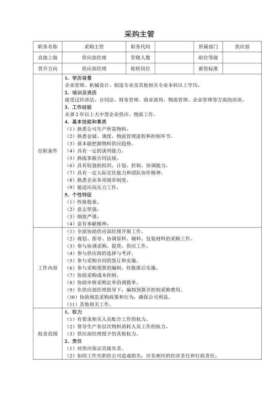 采购部主管岗位责任制度.doc_第2页