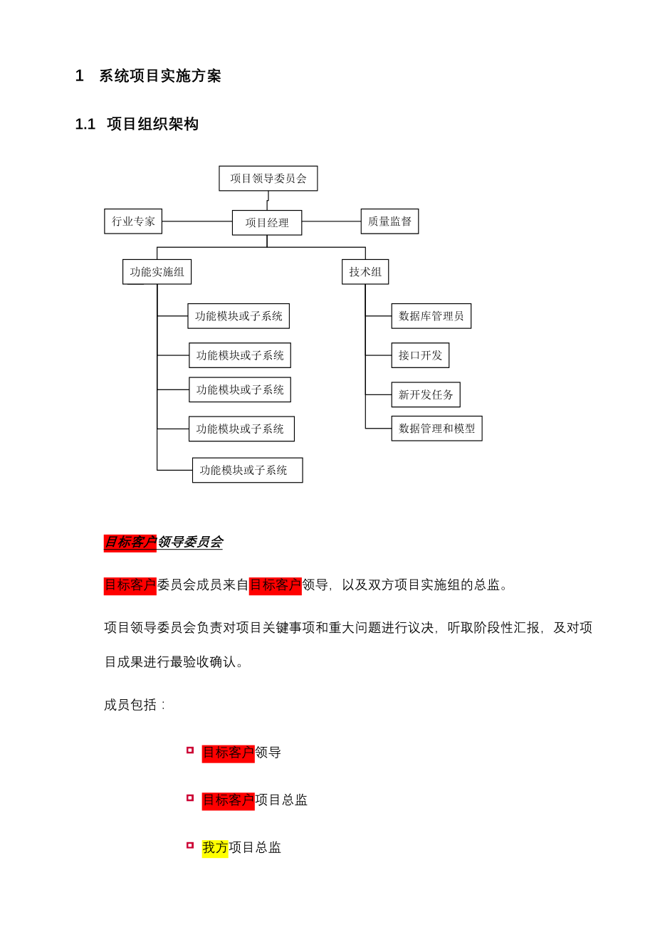 软件项目实施方案文档D.doc_第1页