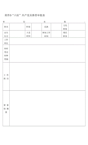 附件3“六好”共产党员推荐审批表.docx