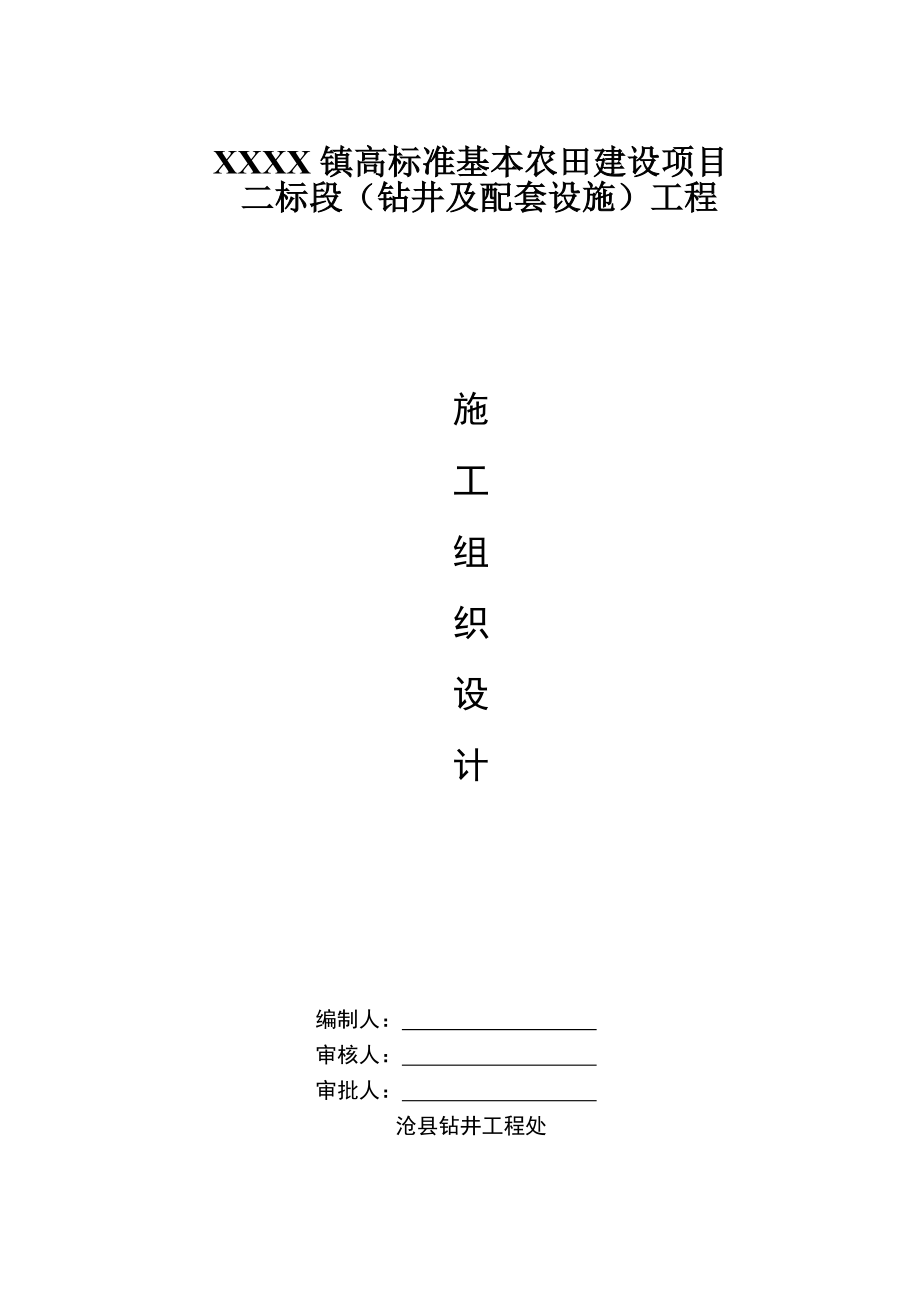 高标准农田钻井项目施工组织设计.doc_第1页