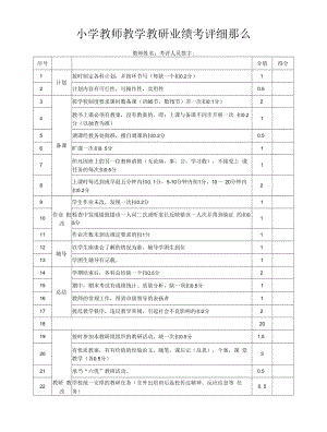 小学教师教学教研业绩考评细则.docx