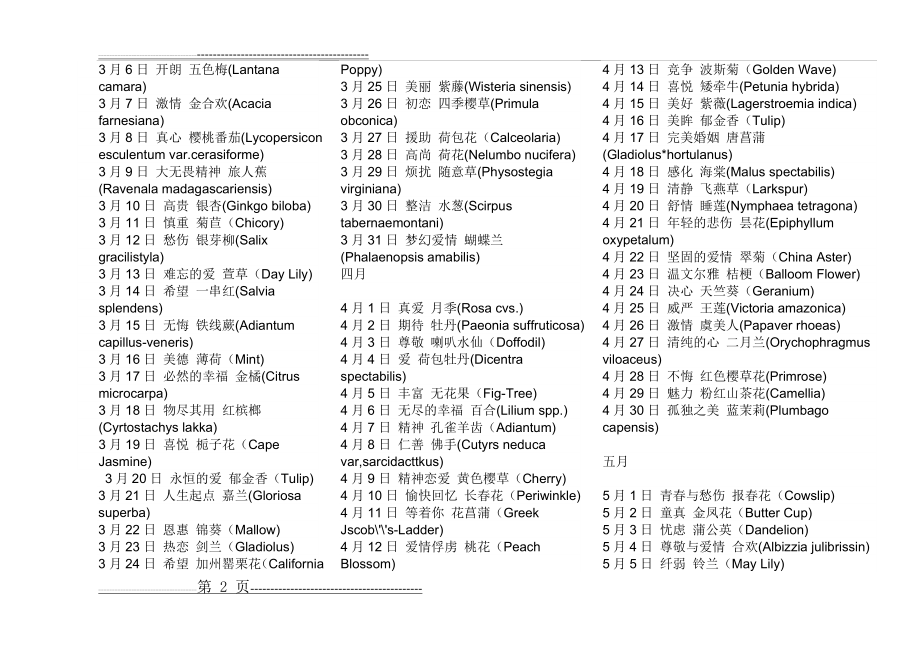 一至十二月的生日花及花语(7页).doc_第2页