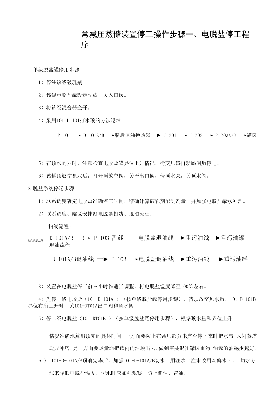 常减压蒸馏装置停工操作步骤.docx_第1页