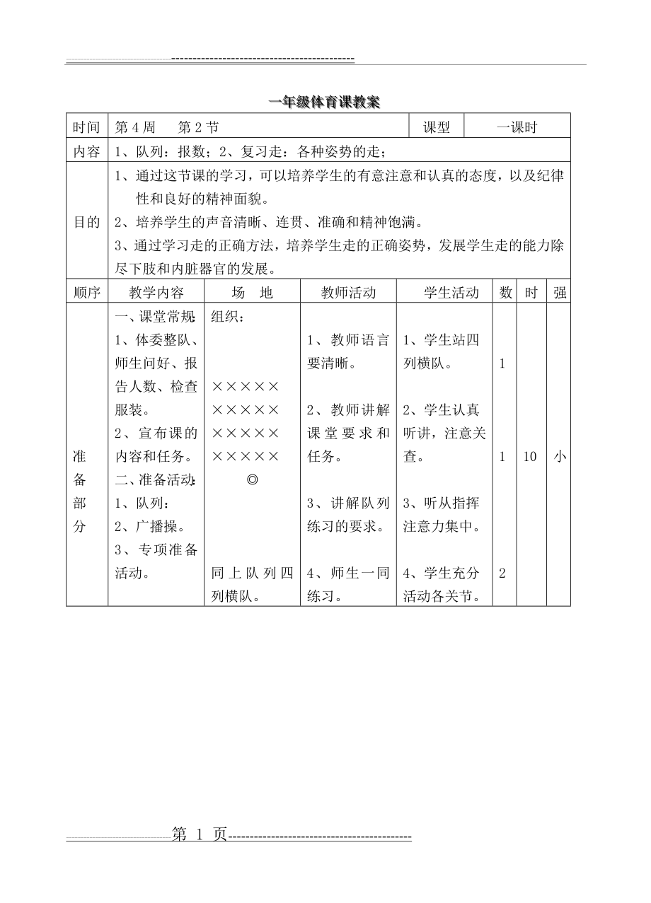 一年级体育教案全集(46页).doc_第1页