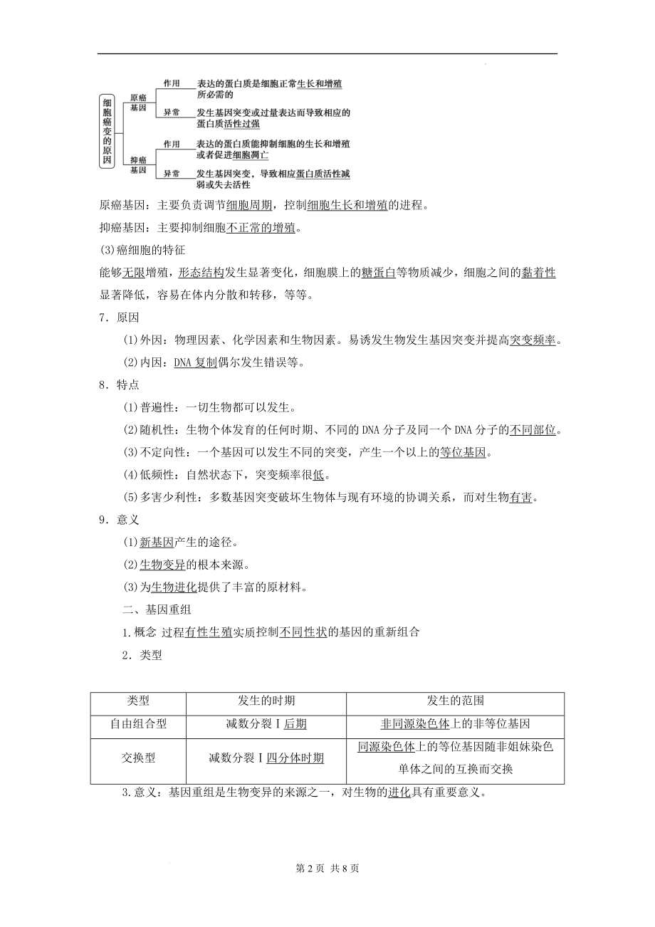 高三生物一轮复习：基因突变及其他变异知识点.docx_第2页