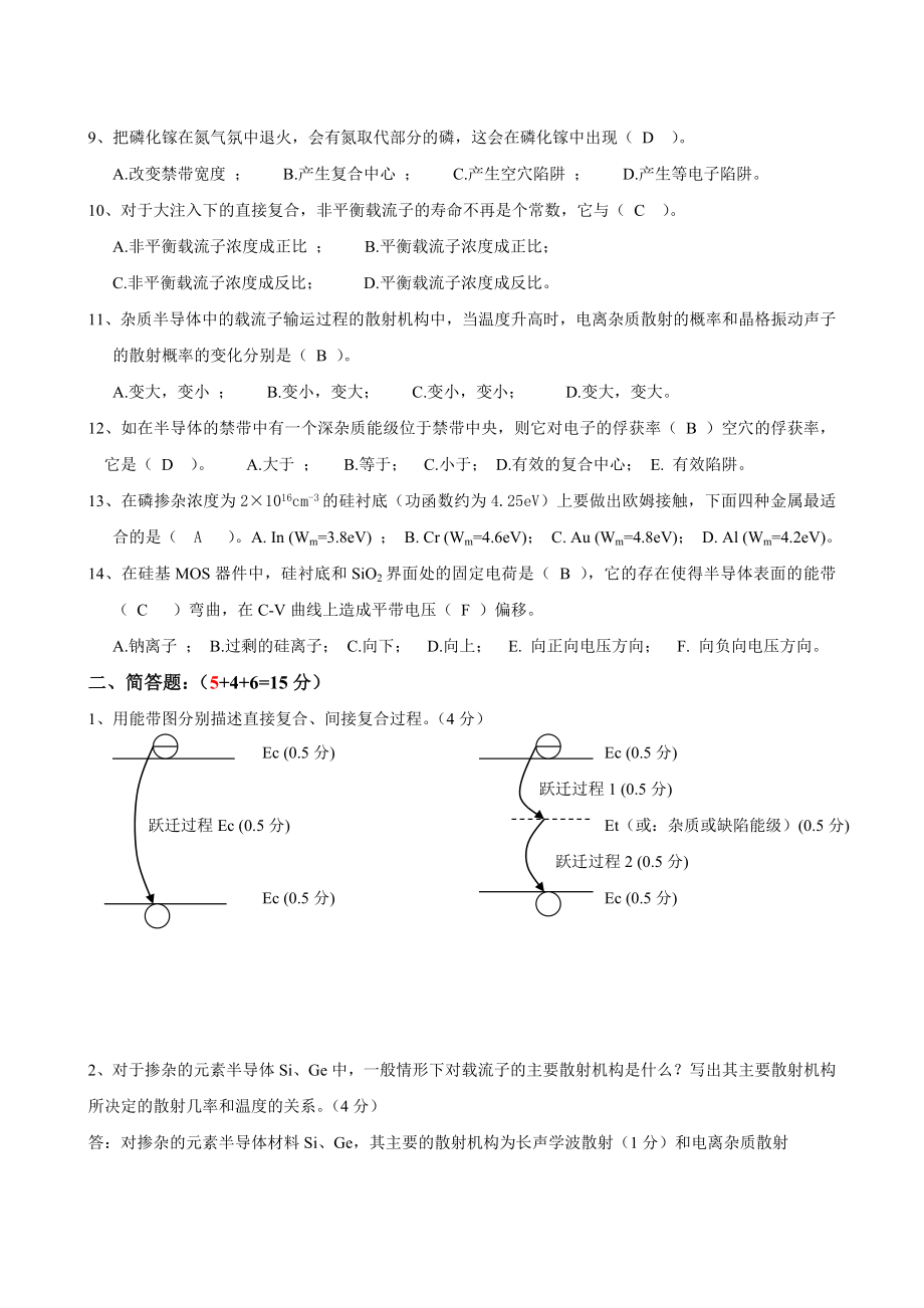 电子科技大学2012半导体物理期末考试试卷A试题答案.doc_第2页