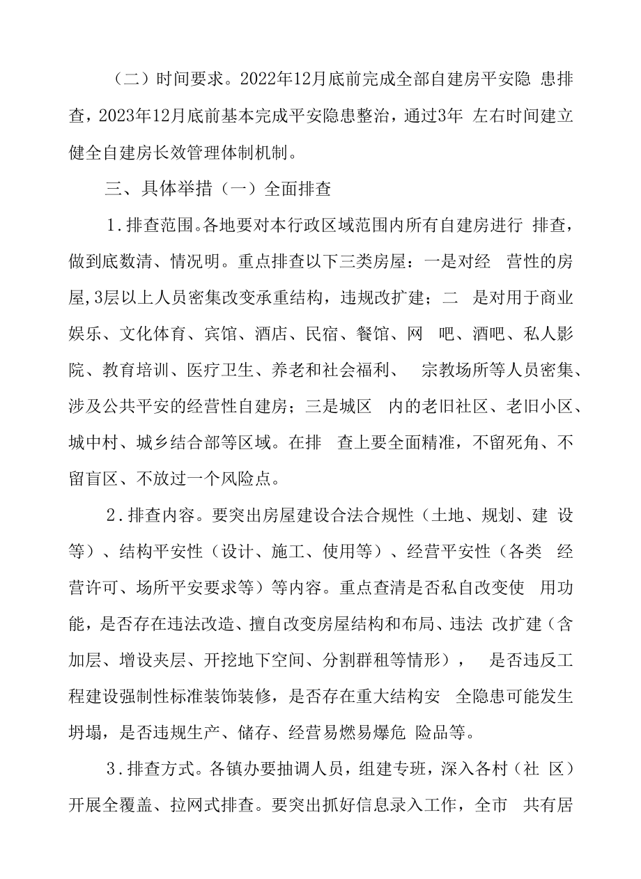 XX市自建房安全专项整治工作实施方案.docx_第2页