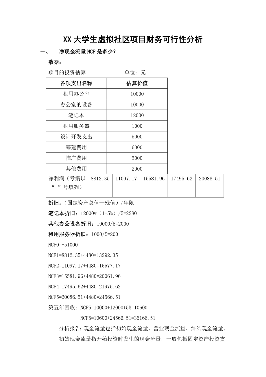 财务管理项目可行性分析报告.doc_第1页