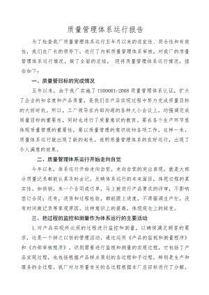 质量管理体系运行报告.doc