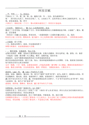 《阿房宫赋》原文注释翻译对照及文言现象全面总结(9页).doc