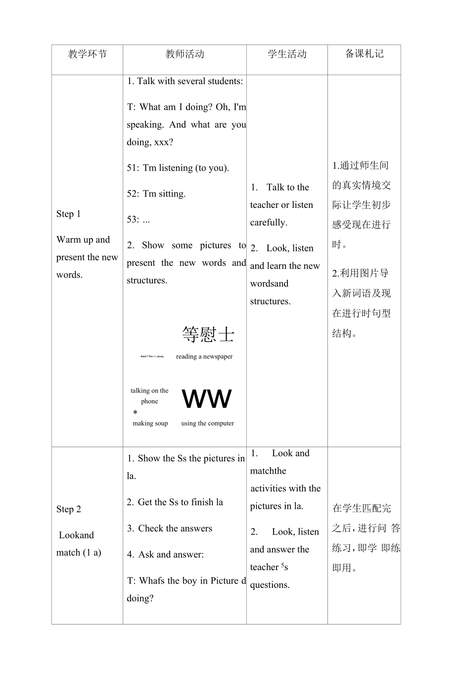 新人教版七年级下册英语 Unit 6 第1课时 教案（教学设计）.docx_第2页