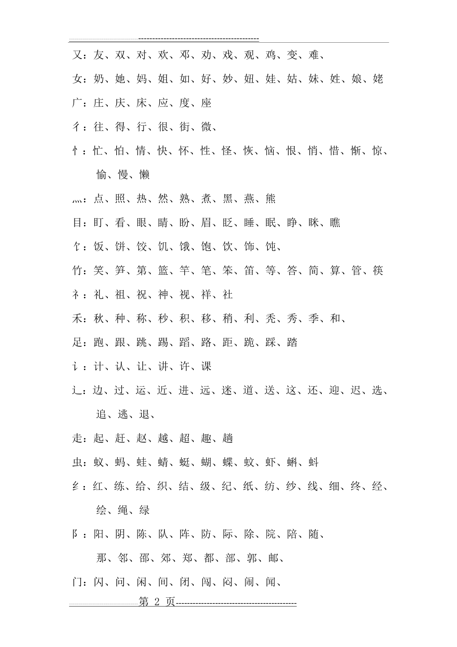 一年级同偏旁的字(6页).doc_第2页