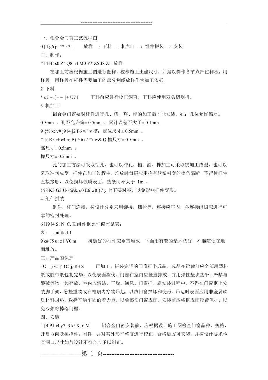 一、铝合金门窗工艺流程图(3页).doc_第1页